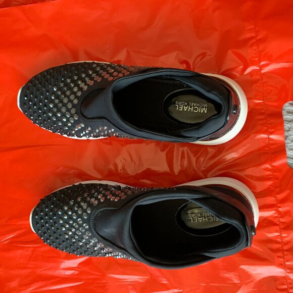 Michael Kors black Sneakers with rhinestones Size 8M like new condition - Picture 1 of 4